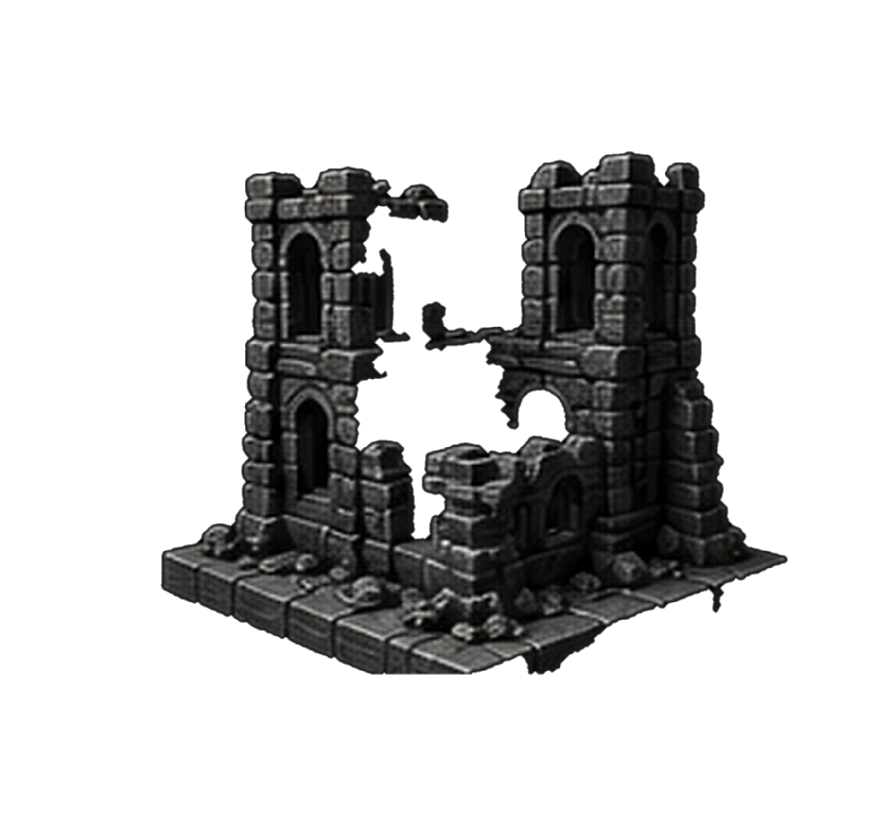 Detailed terrain structure representing filament printing